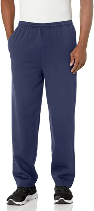 New Hanes Mens EcoSmart Fleece Sweatpant with Pockets, Navy, Sz M!