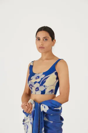 New Season Fall 24/Summer 25-Blouse-Crepe-Chicory Blue-YAMLS23-Fashion Edit Yam