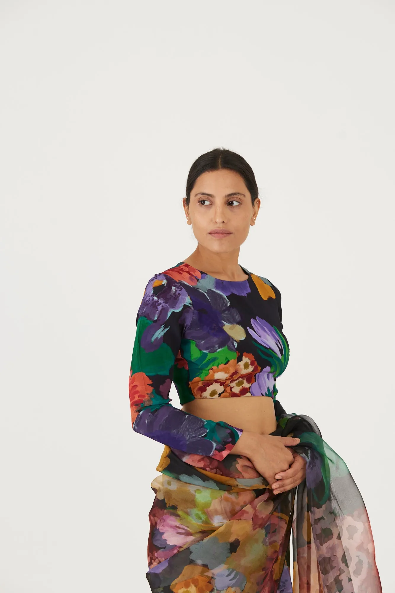 New Season Fall 24/Summer 25-Blouse-Crepe-Farah Black-YAMLS07-Fashion Edit Yam