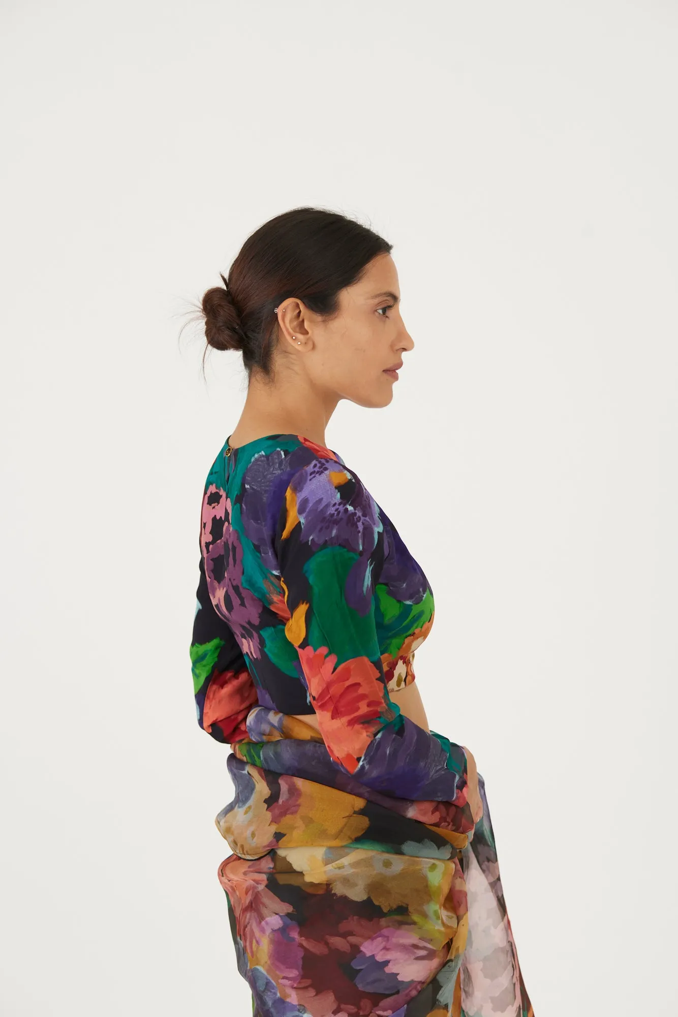 New Season Fall 24/Summer 25-Blouse-Crepe-Farah Black-YAMLS07-Fashion Edit Yam