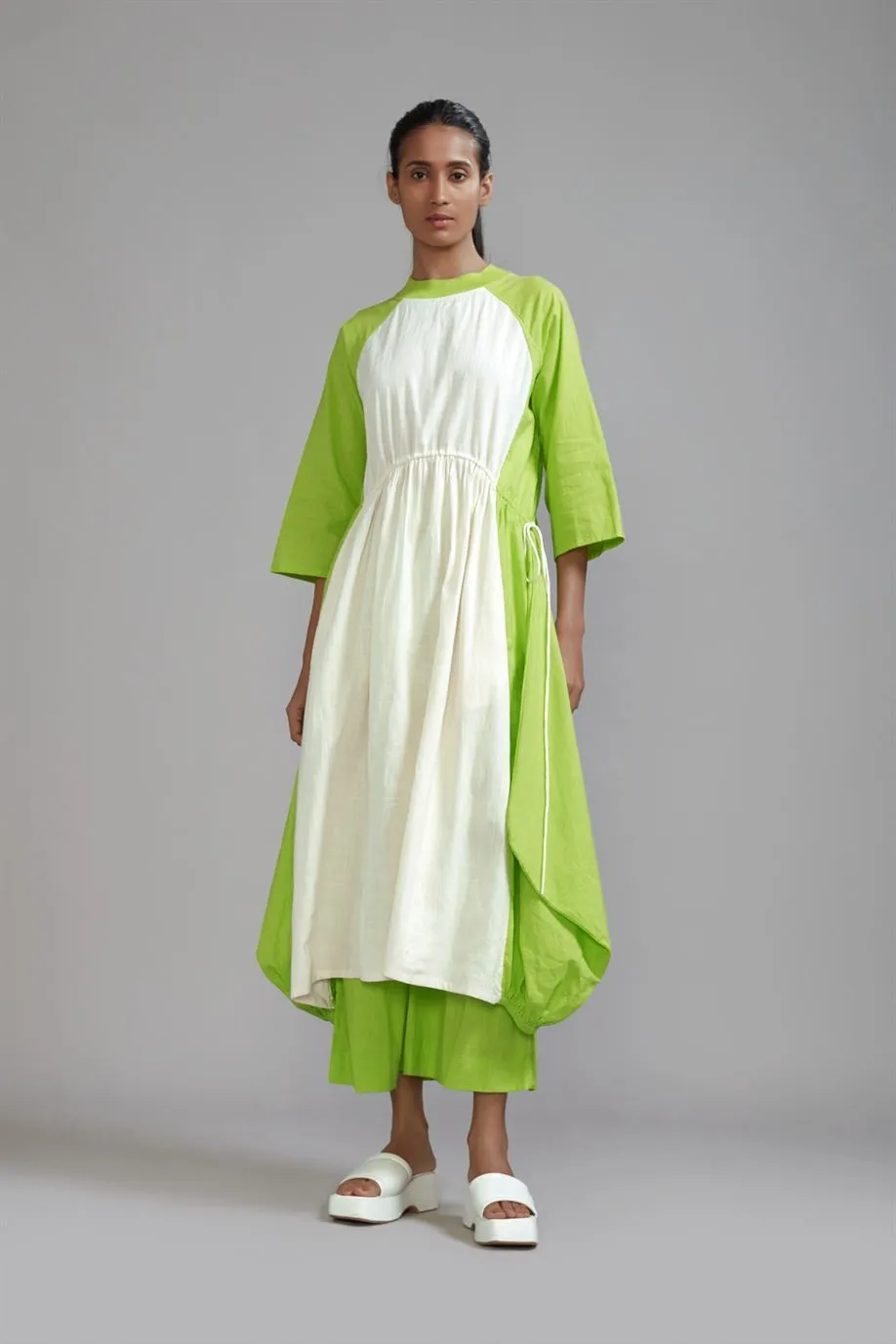 New Season Summer/Fall 2024-Coord Set Raglan Vari 2pcs Cotton Offwhite-Neon Green-MT CB RAG VARI Coord Set-Offwhite-NG 2pcs-Fashion Edit Mati