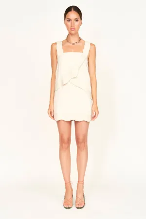 Nicobar Short Dress in Oat Fossil
