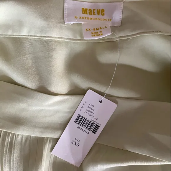 NWT Maeve Anthropologie Chartreuse XXS Ruffled Wrap Skirt