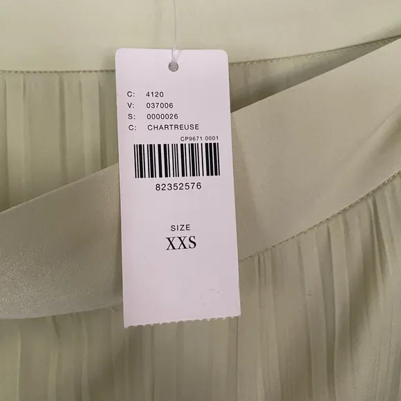 NWT Maeve Anthropologie Chartreuse XXS Ruffled Wrap Skirt