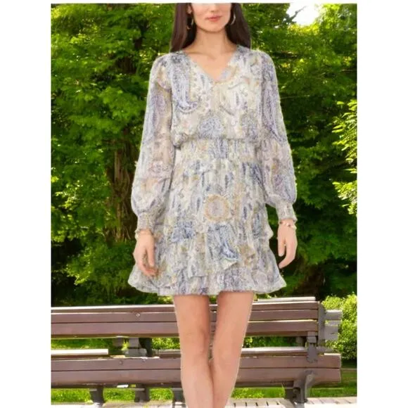 NWT - Vince Camuto Cream Multi Blooming Floral Mini Dress Size: XL