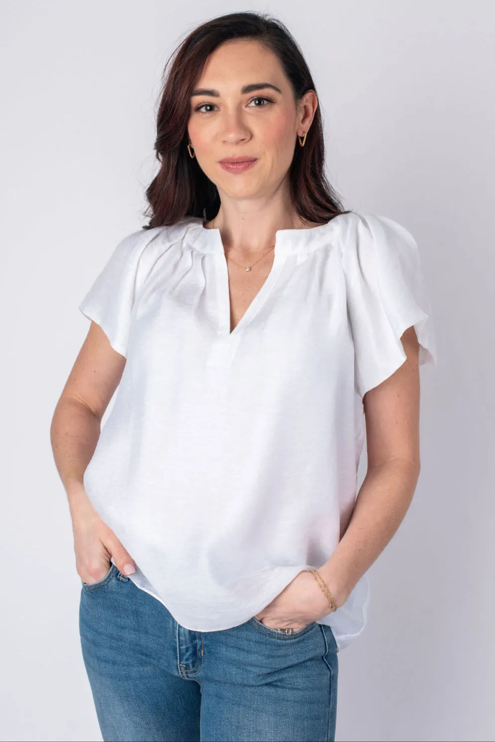 Olivia Flutter Sleeve Blouse