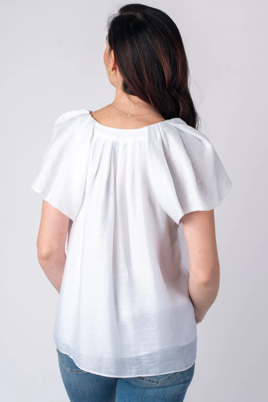 Olivia Flutter Sleeve Blouse