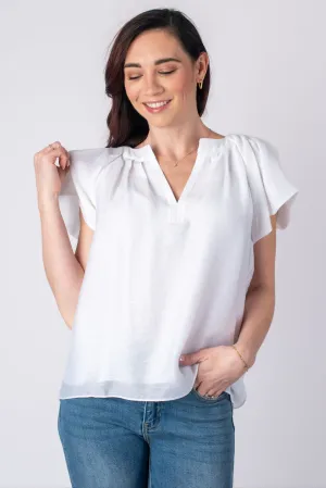 Olivia Flutter Sleeve Blouse