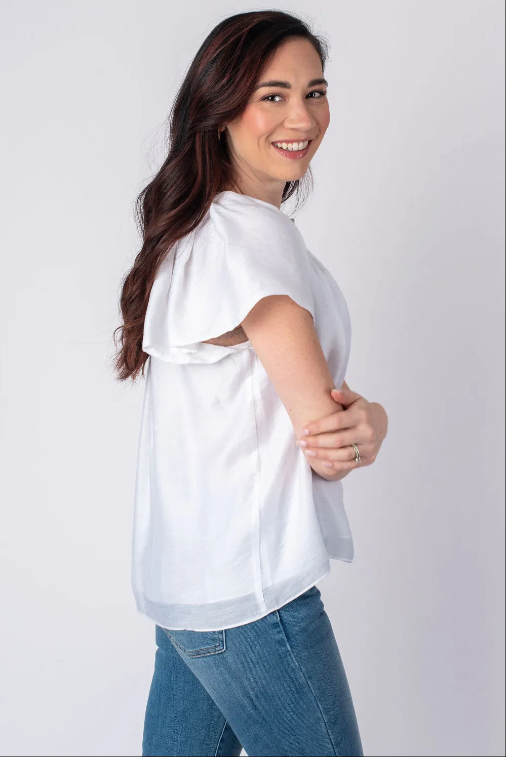 Olivia Flutter Sleeve Blouse