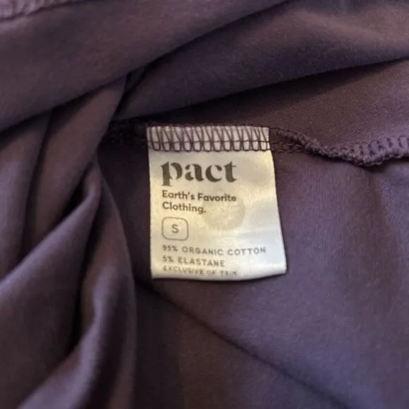 Pact Fit &amp; Flare Open Twist-Back Dress In Purple Womens Size Small‎ 3/4 sleeve
