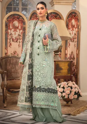 Pakistani Wedding Dress in Sage Green Shade #PF454