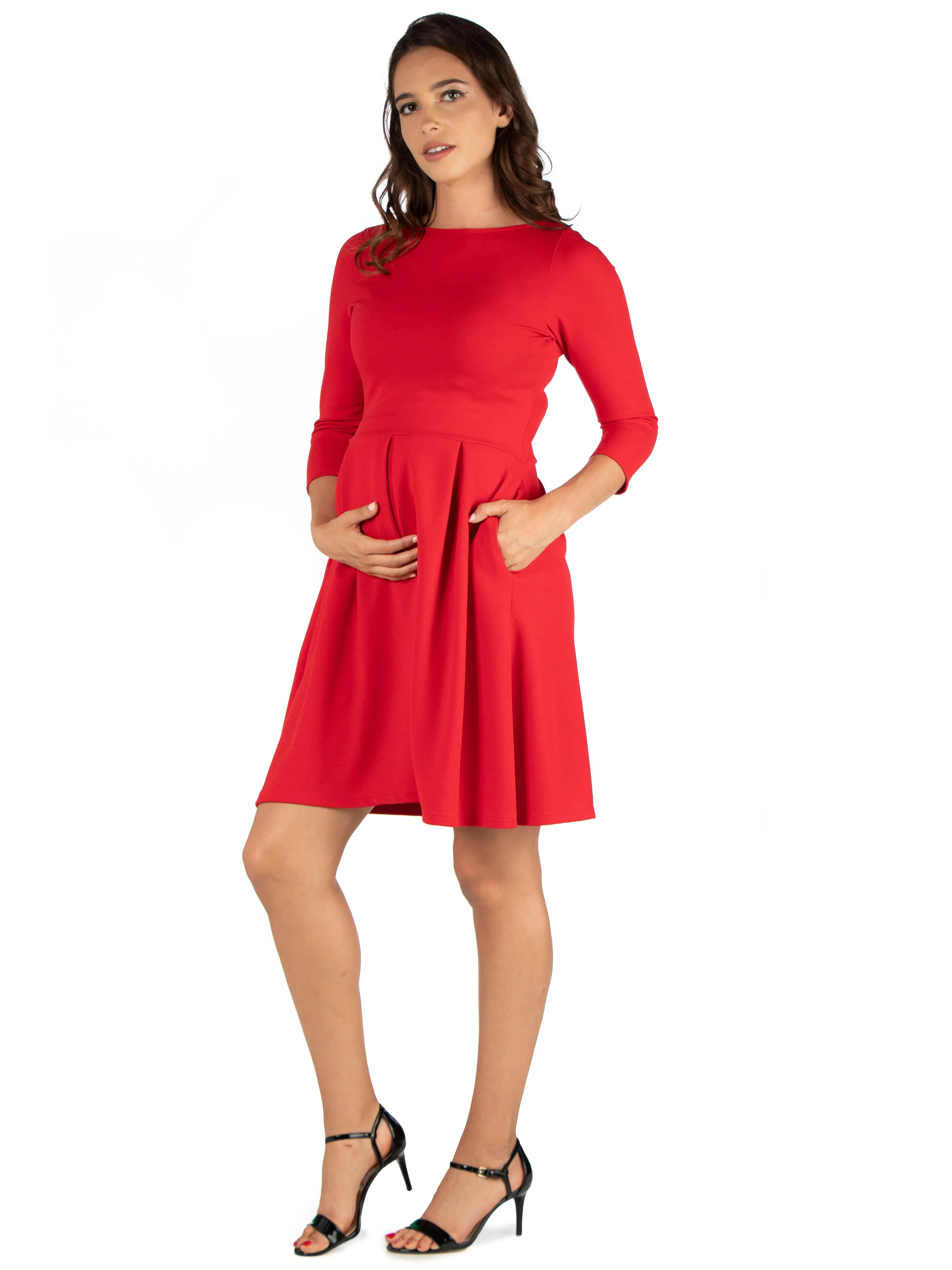 Perfect Fit and Flare Maternity Pocket Dress