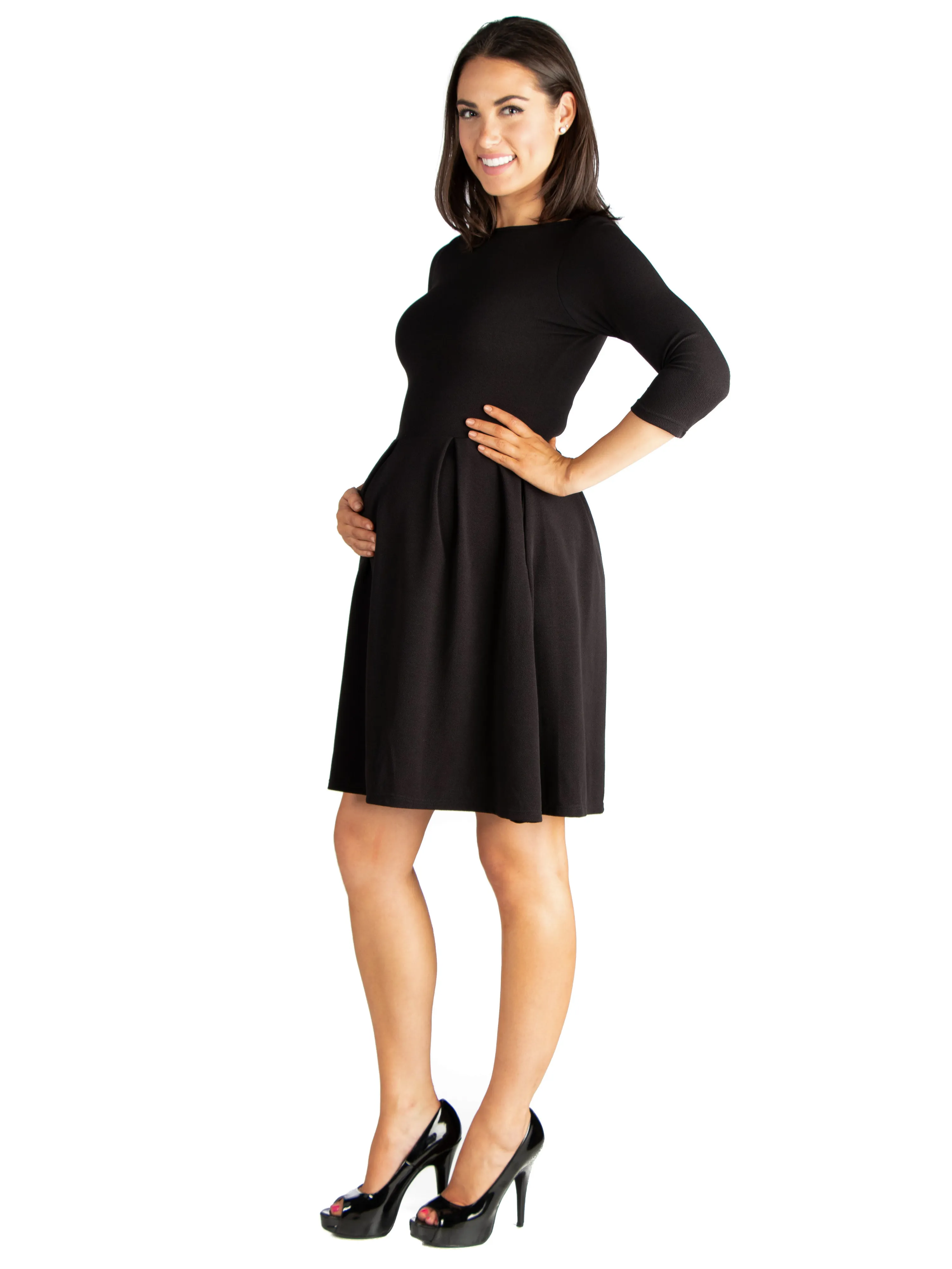Perfect Fit and Flare Maternity Pocket Dress