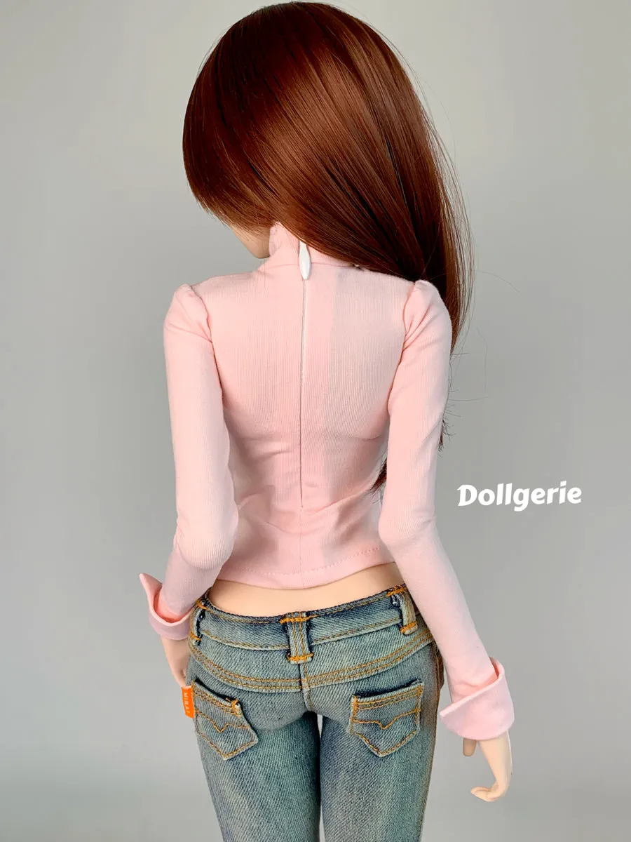Pink Long Sleeve Heart Cutout Top for SmartDoll