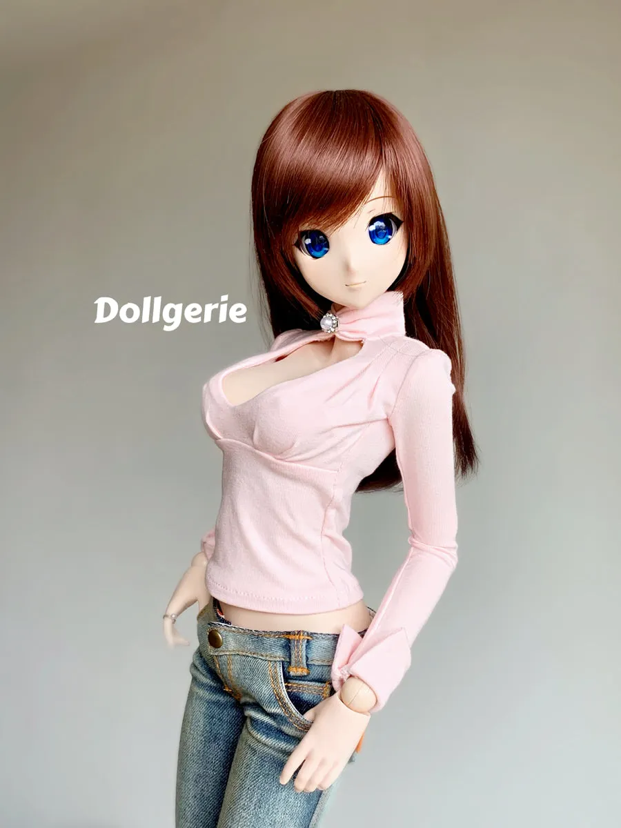 Pink Long Sleeve Heart Cutout Top for SmartDoll