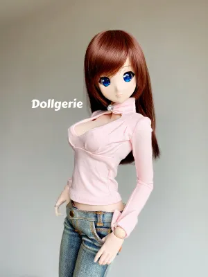 Pink Long Sleeve Heart Cutout Top for SmartDoll