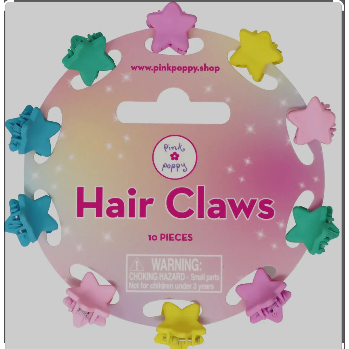 Pink Poppy Star Hair Claws