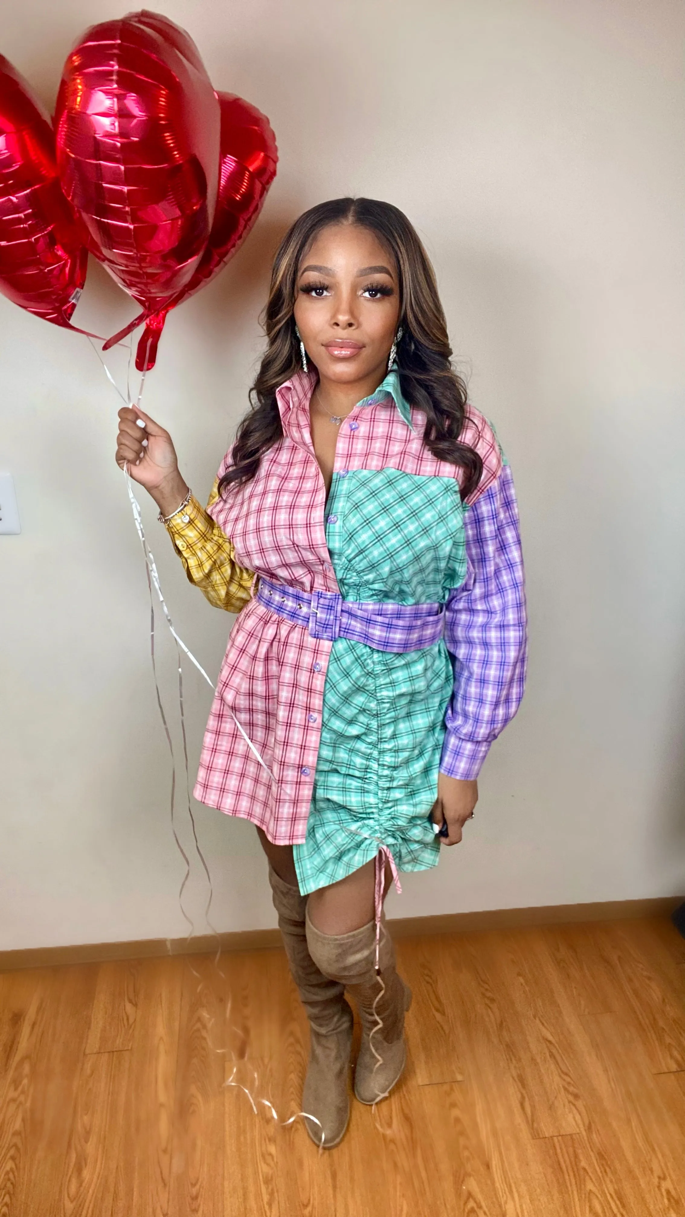 Plaid You’re Here Dress