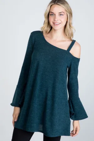 Plus Teal Peek A Boo Top