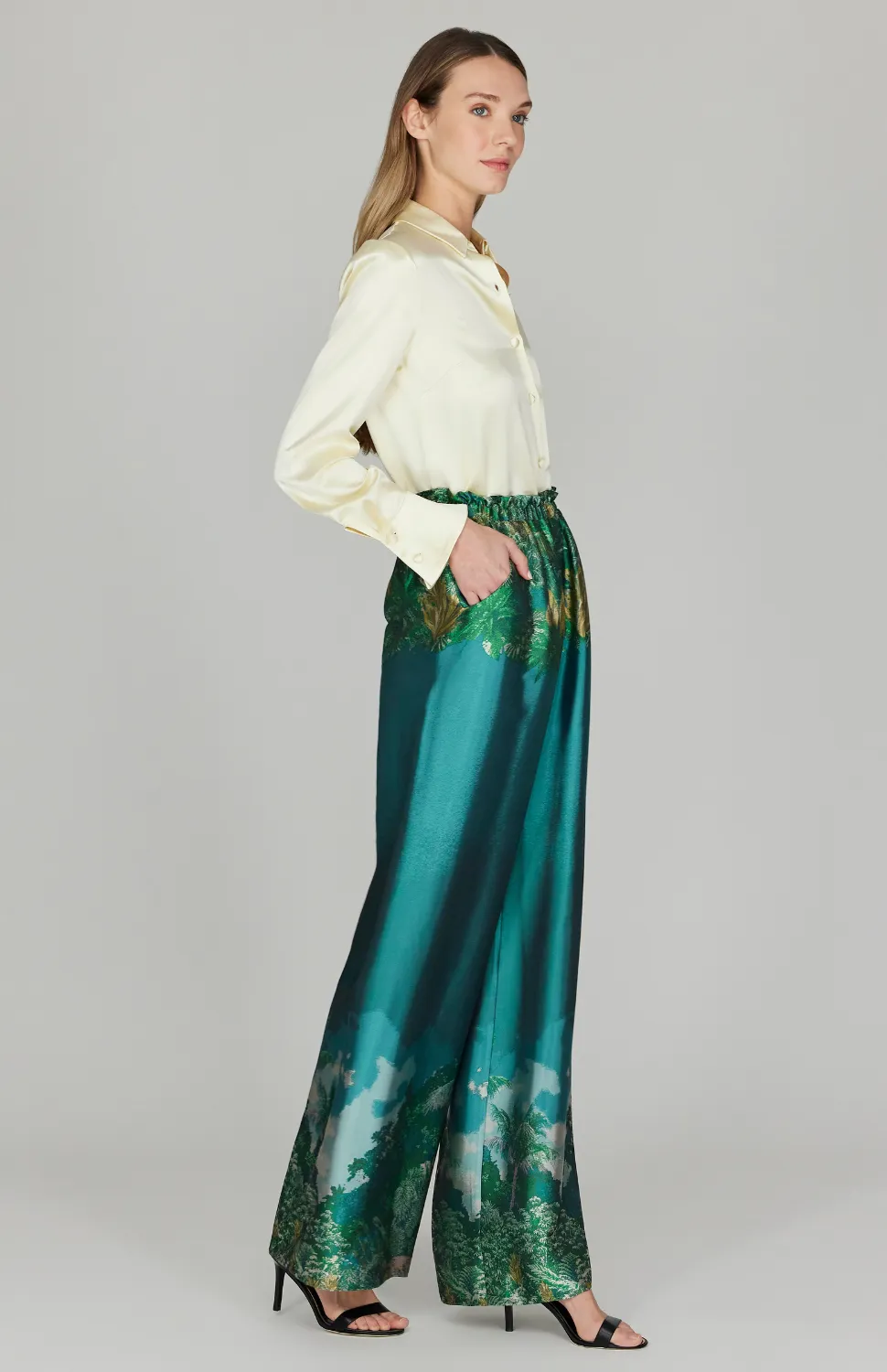 PREORDER Rainforest Jacquard Pajama Pant w/ Back Zip