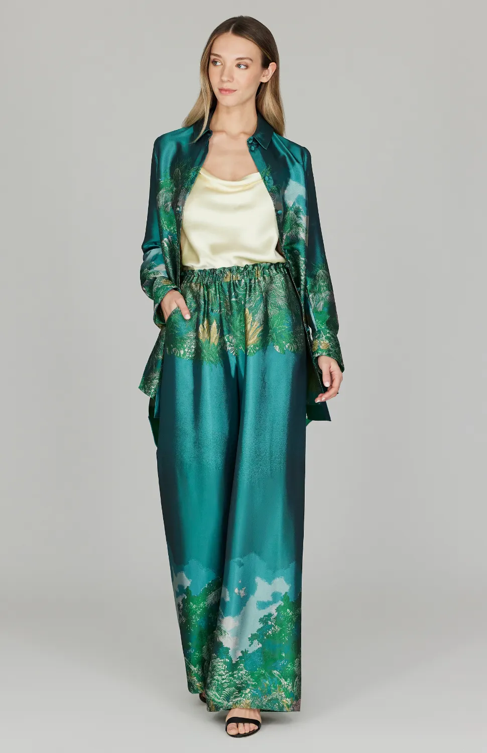 PREORDER Rainforest Jacquard Pajama Pant w/ Back Zip