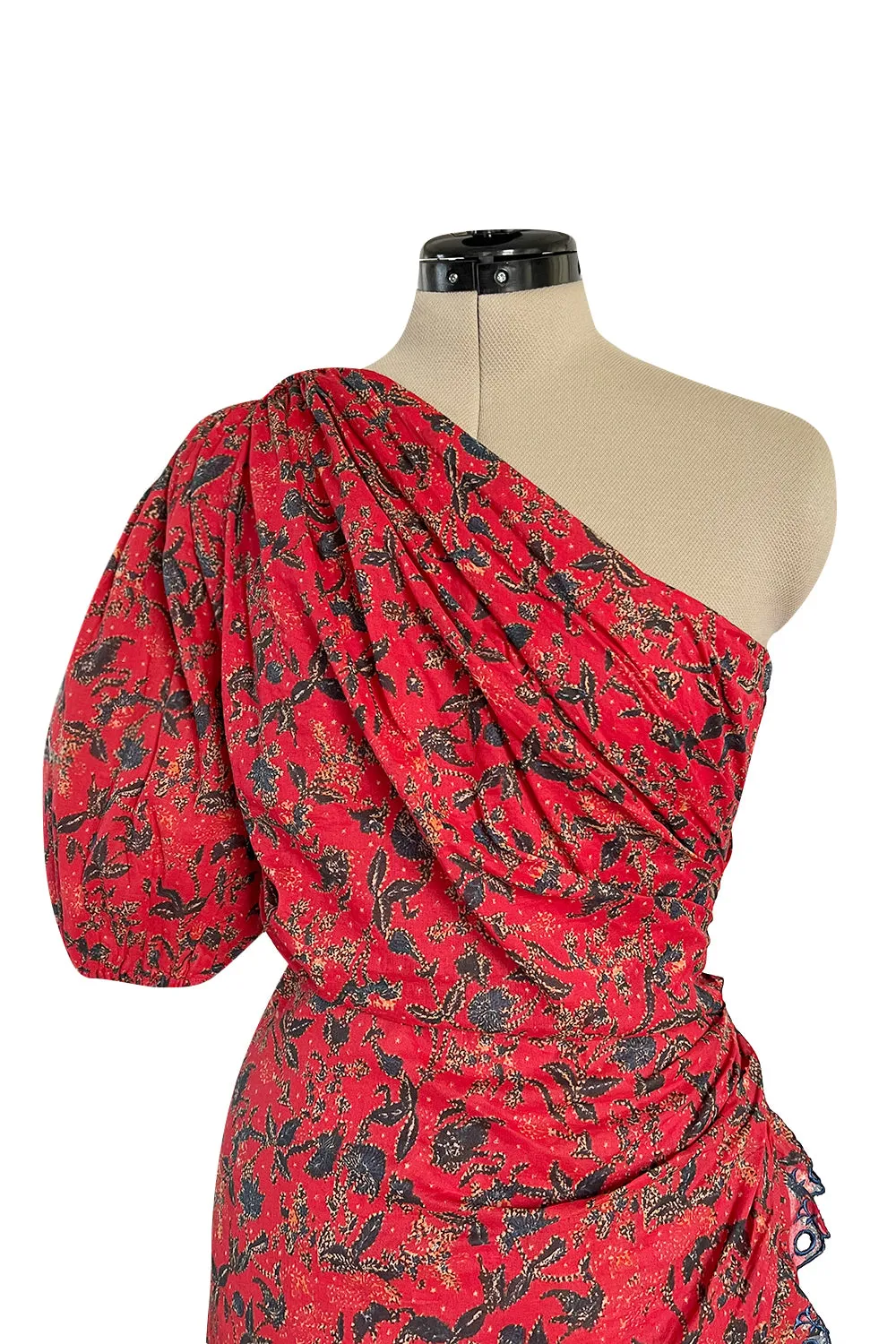 Prettiest 2018 Isabel Marant Etoile Esther One Shoulder Red Floral Print Dress