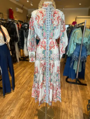 Printed Button Up Maxi Dress