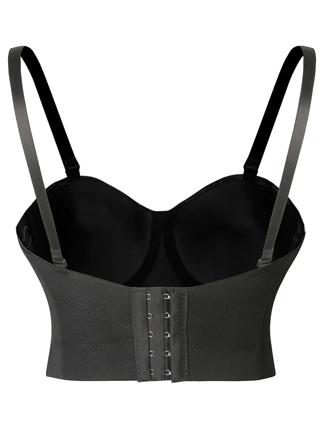 Punk Rhinestone Beaded Shimmer Diamond Party Bustier Crop Top