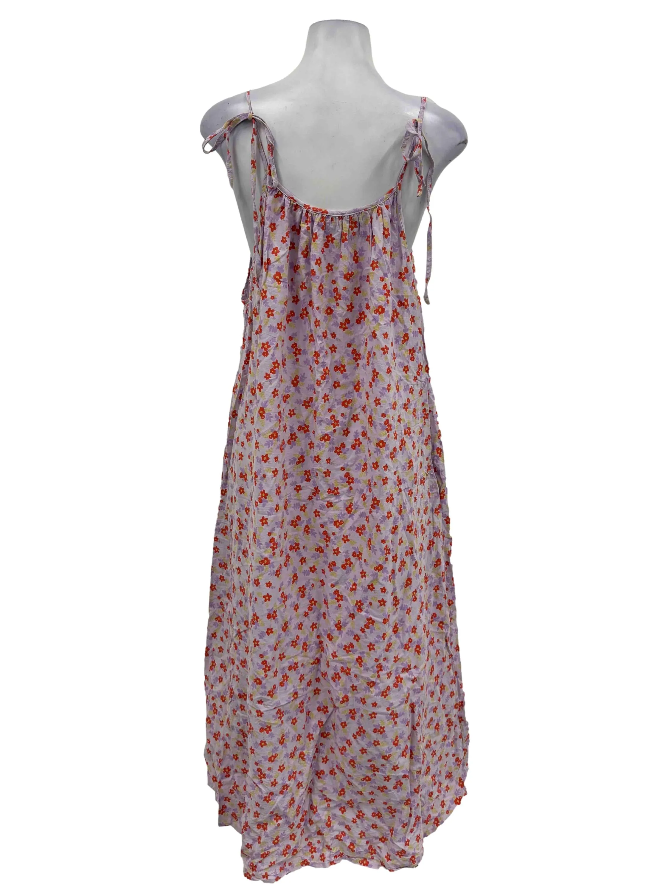 Purple Midi Floral Flare Dress
