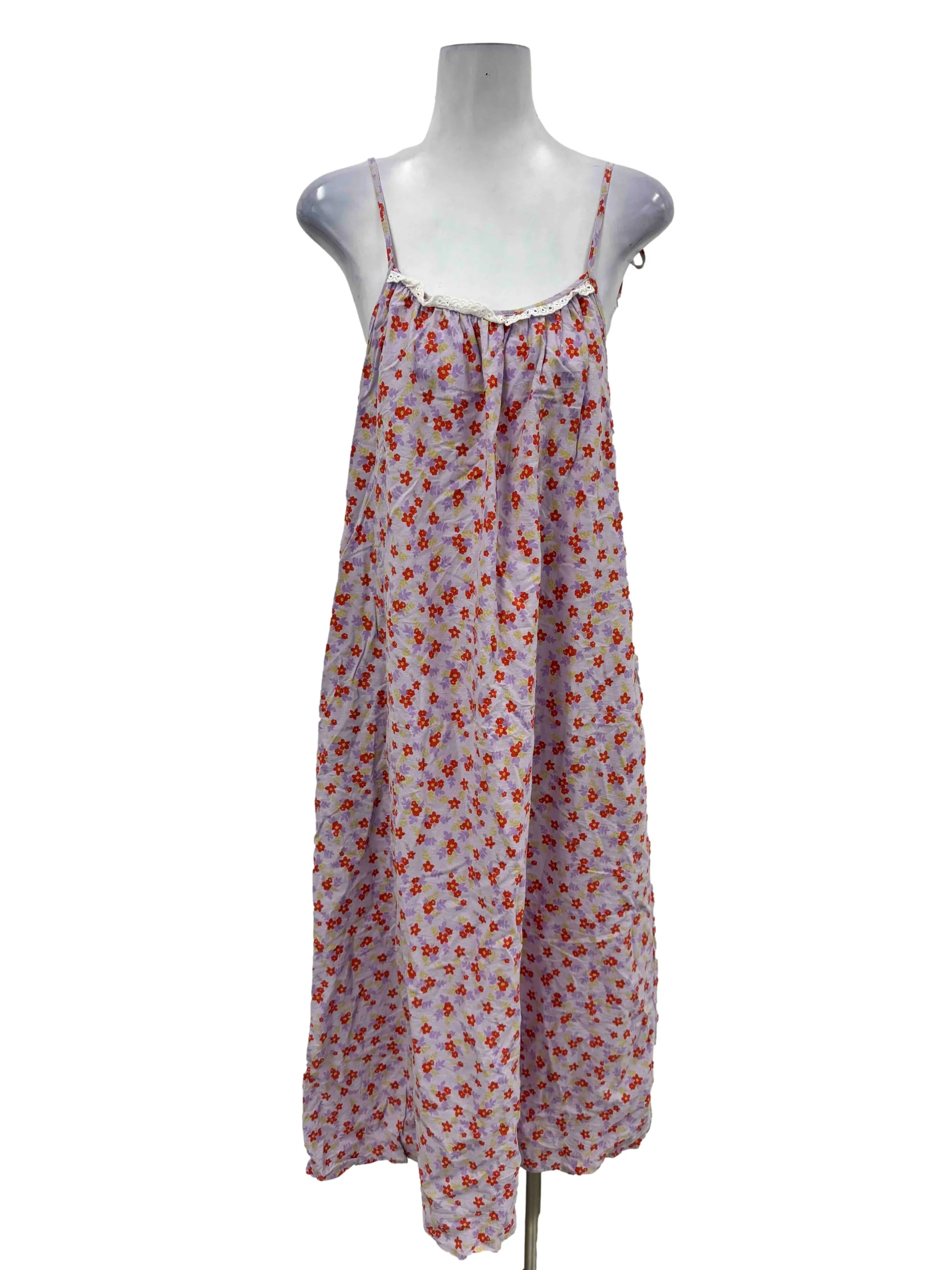 Purple Midi Floral Flare Dress