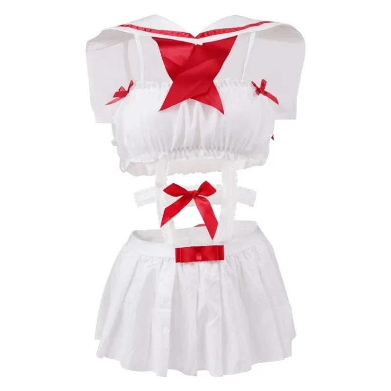 "CHIFFON WRAPPED CHEST SAILOR" SUIT D042026