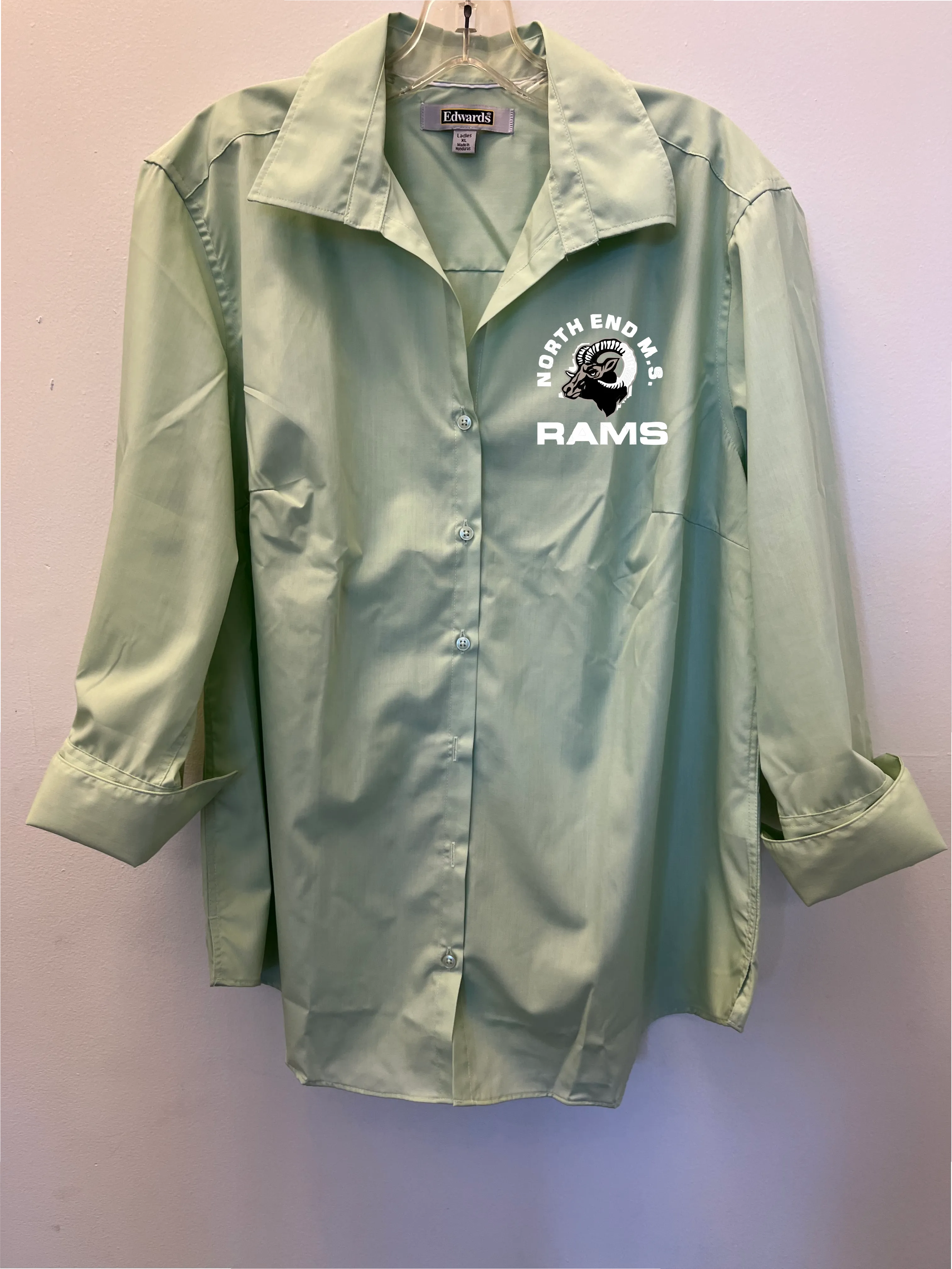 RAMS LADIES 3/4 SLEEVE POPLIN BLOUSE