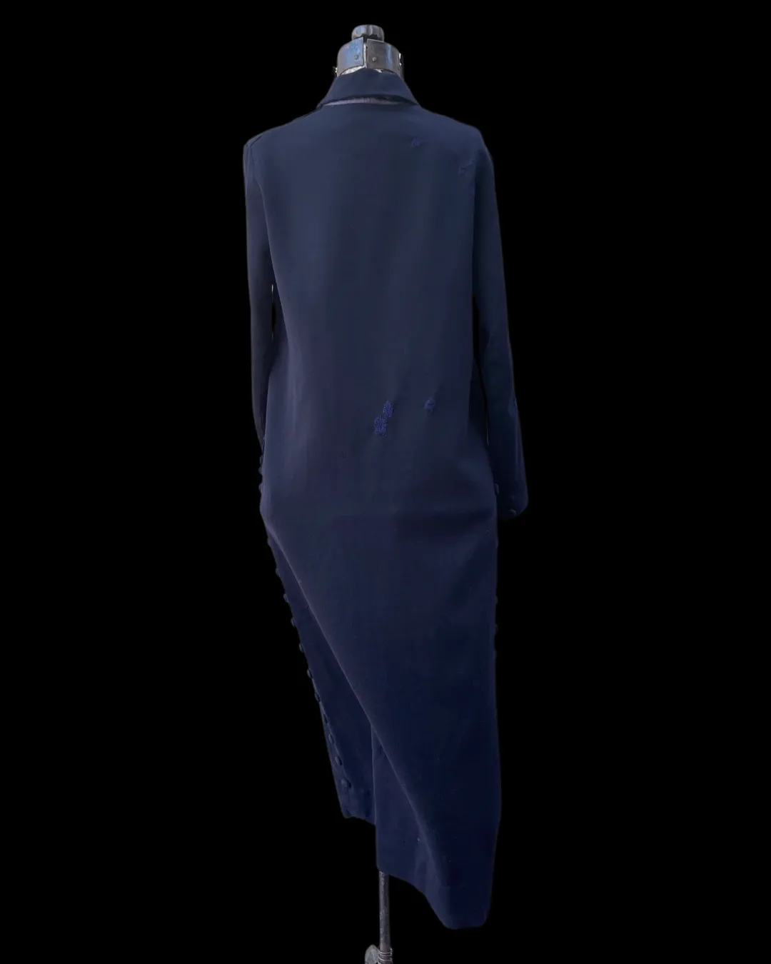 Rare 1920s Foliage Embroidered Knit Midi Dress