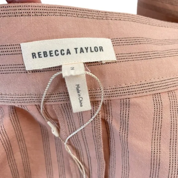 Rebecca Taylor Stripe Wrap Skirt Cotton/Linen Size 2