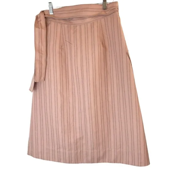 Rebecca Taylor Stripe Wrap Skirt Cotton/Linen Size 2