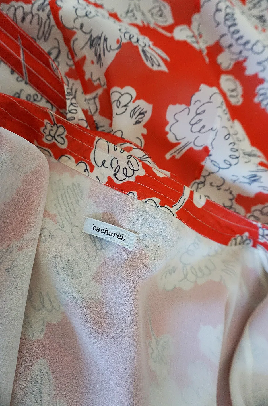 Recent Cacharel Silk Chiffon Wrap Dress