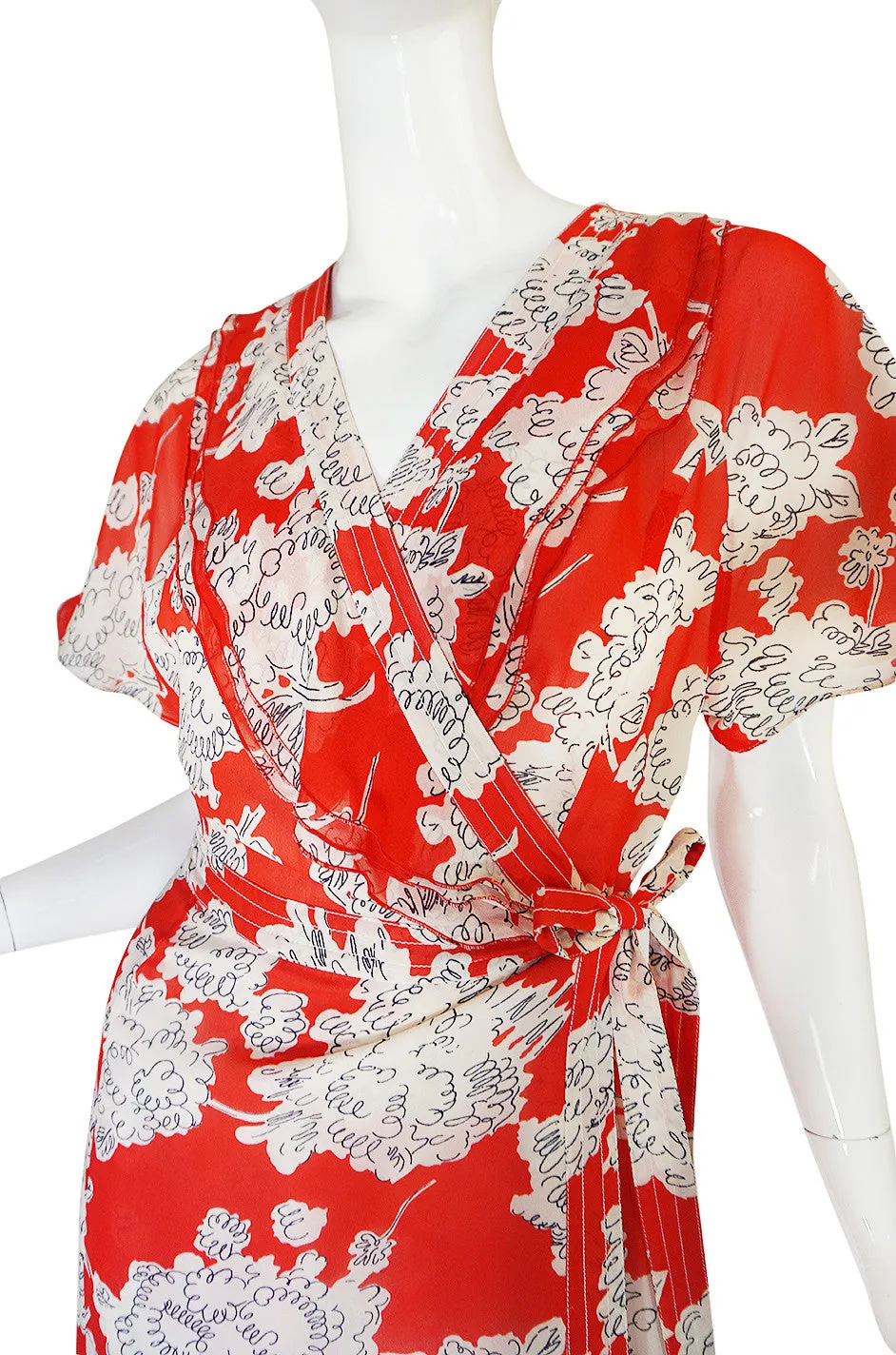 Recent Cacharel Silk Chiffon Wrap Dress