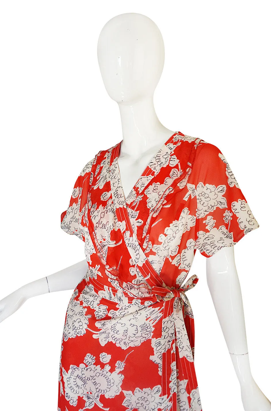 Recent Cacharel Silk Chiffon Wrap Dress