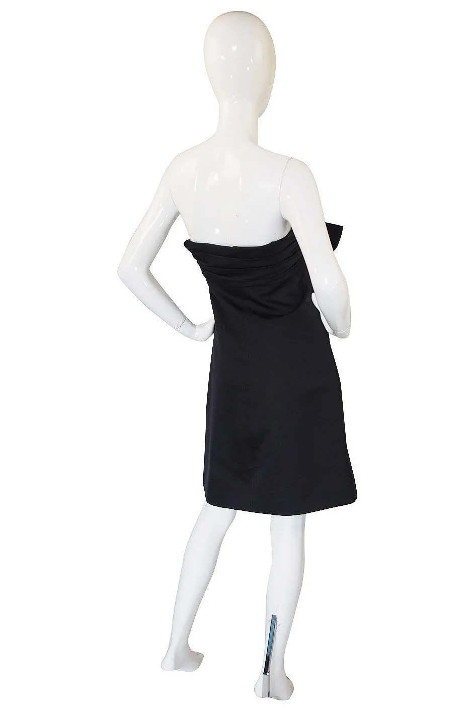 Recent Giambattista Valli Black Strapless Front Bow Cocktail Dress