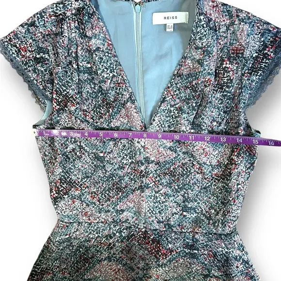 Reiss Angelika Purple Pink Formal Women’s Dress Size 2 Ruffles Lace NWOT