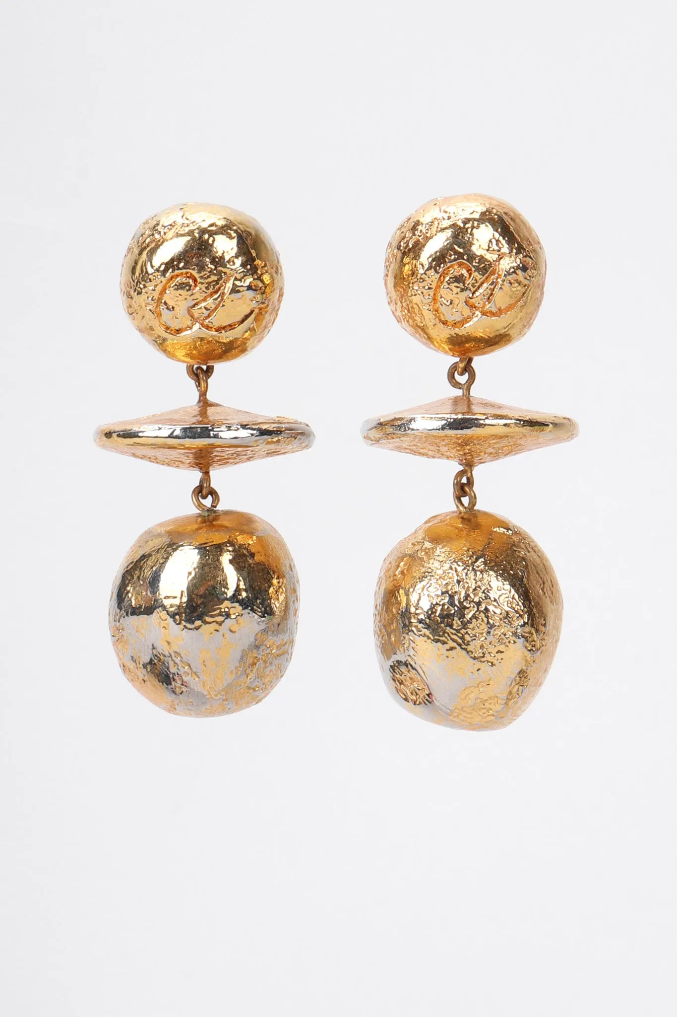Saucer Ball Drop Earrings
