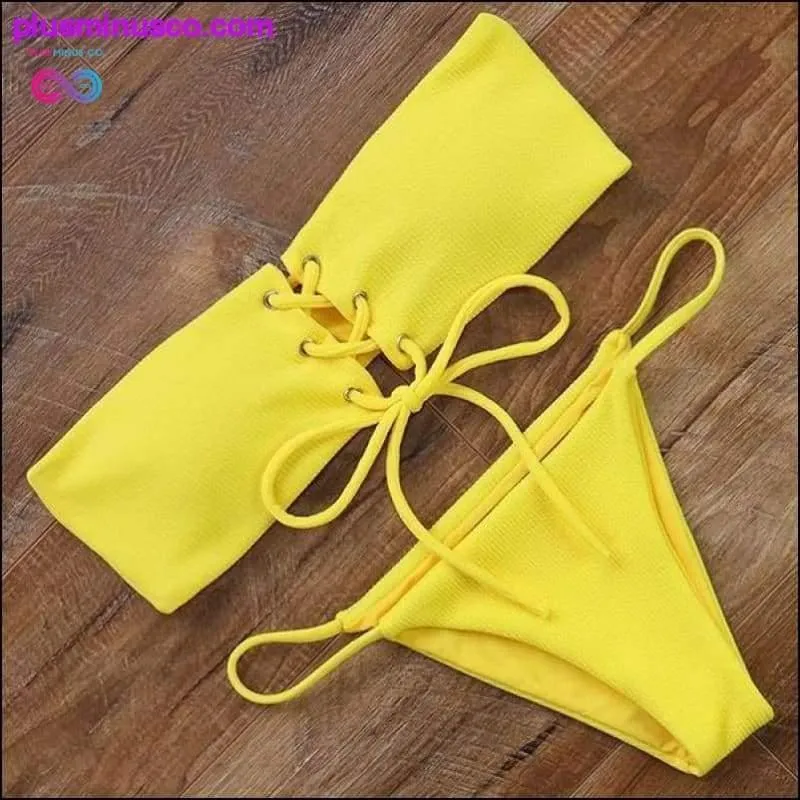 Sexy Strapless Bikini Set Off Shoulder