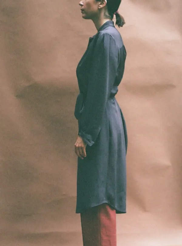 Silk Shirtdress, Sandalwood