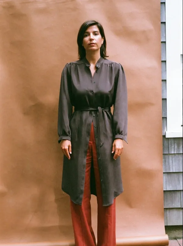 Silk Shirtdress, Sandalwood