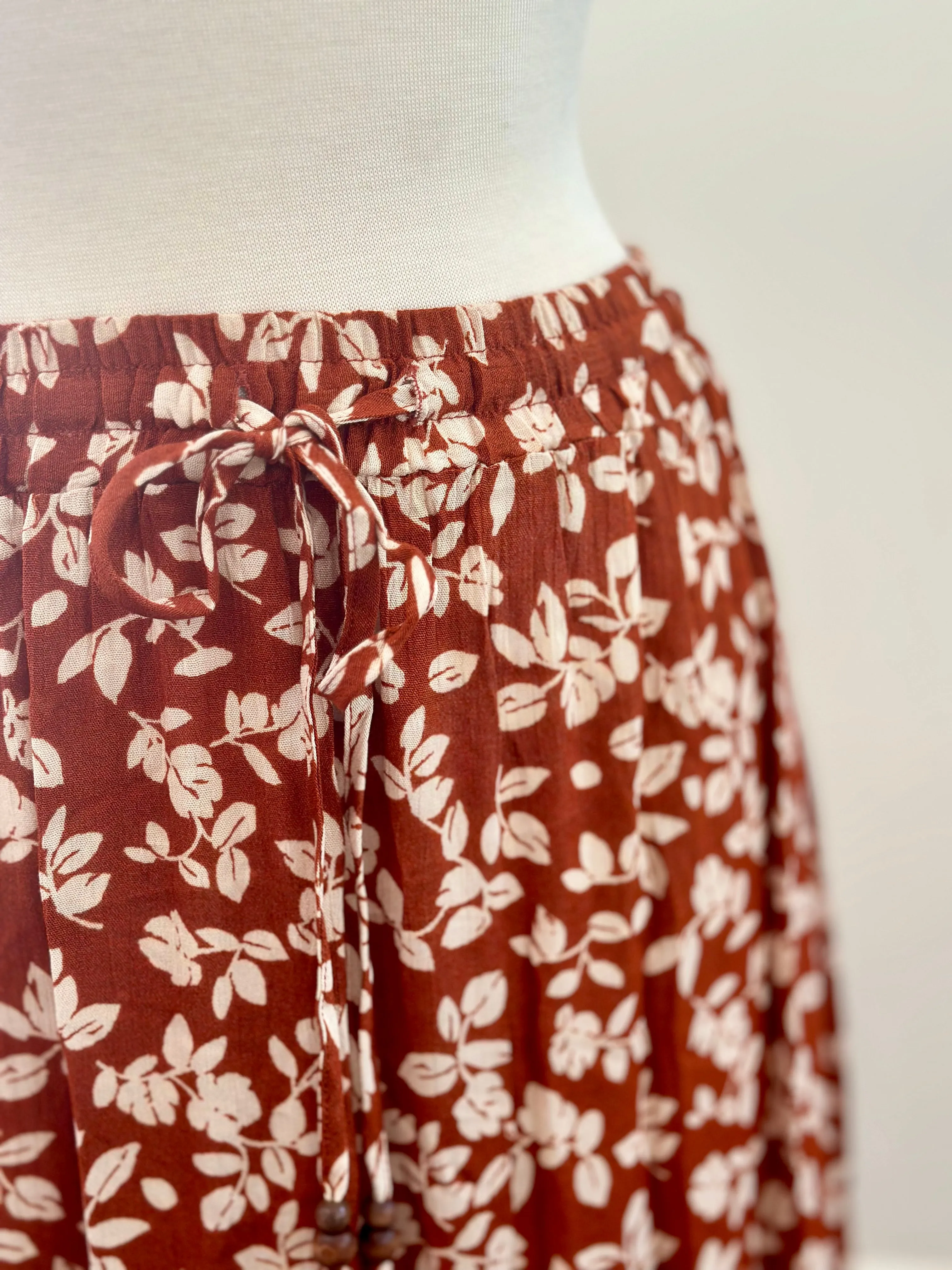 SK38 BRANCH TIER MAXI SKIRT