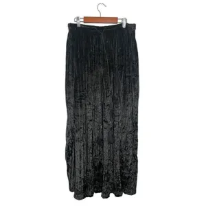 Soft Surroundings Women’s Vivian Maxi Skirt Size Small Black Velvet Pleated EUC