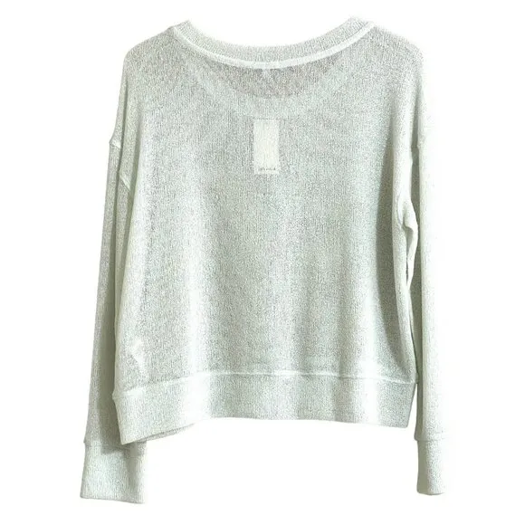 Splendid White Sweater Lightweight Knit Top Long Sleeve Eggshell Sz S NWT  $125