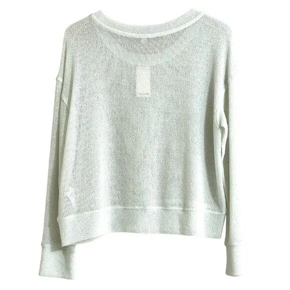 Splendid White Sweater Lightweight Knit Top Long Sleeve Eggshell Sz S NWT  $125