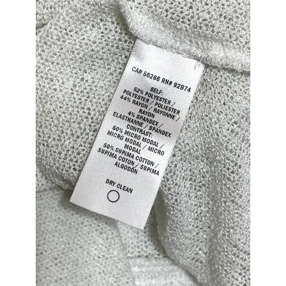 Splendid White Sweater Lightweight Knit Top Long Sleeve Eggshell Sz S NWT  $125