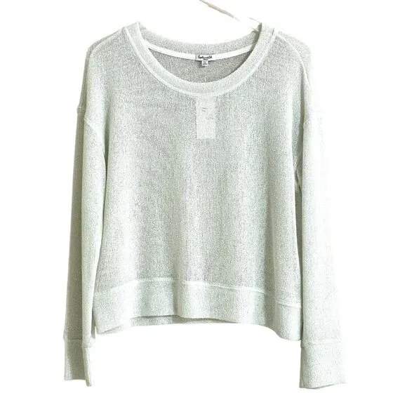 Splendid White Sweater Lightweight Knit Top Long Sleeve Eggshell Sz S NWT  $125